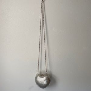 Silver Heart Purse with Silver Chain Strap